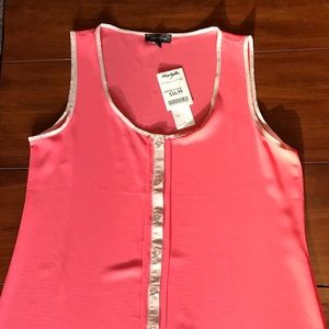 Flowy Oversized Semi-sheer Coral tank